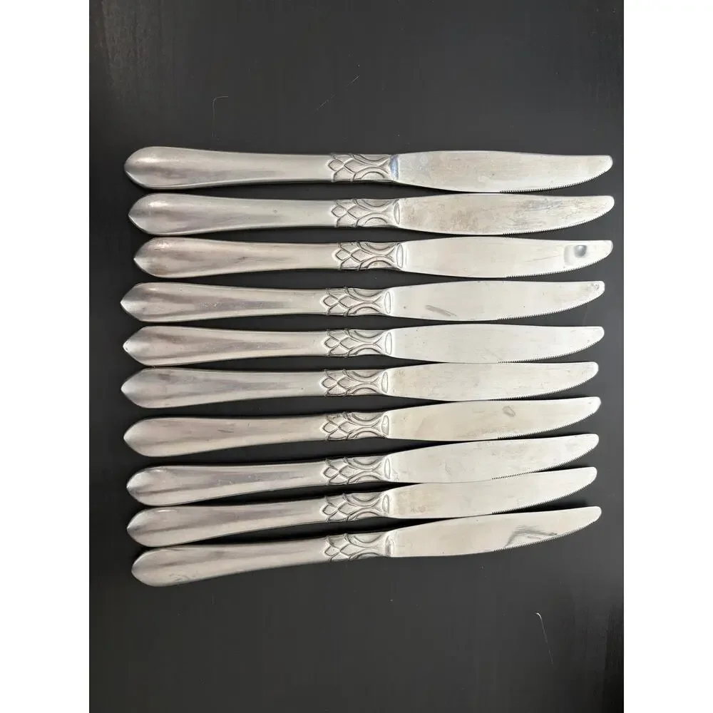 Oneida Jacqueline / Simba Dinner Knives Lot of 10